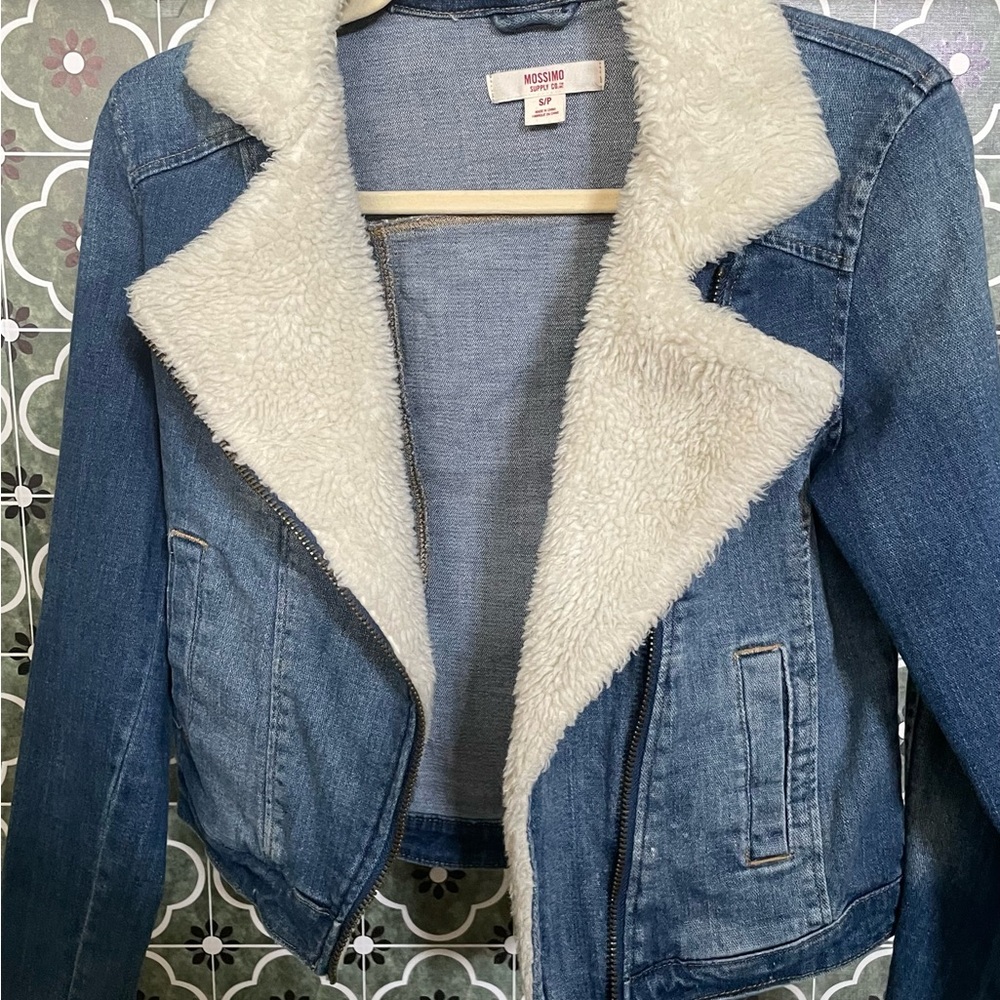 Mossimo Denim Jacket with Sherpa Collar Y2k